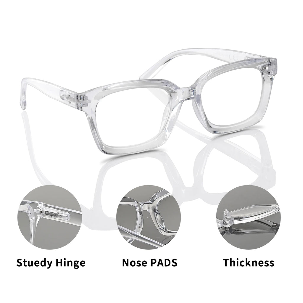 VOPHA Square Blue Light Blocking Reading Glasses +1.0–+3.0 Reading Glasses Qst