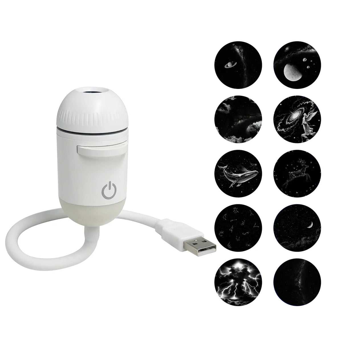 2-in-1 Galaxy Projector Night Light | 9 Colors USB Starry Galaxy Night Projector Qme Style I