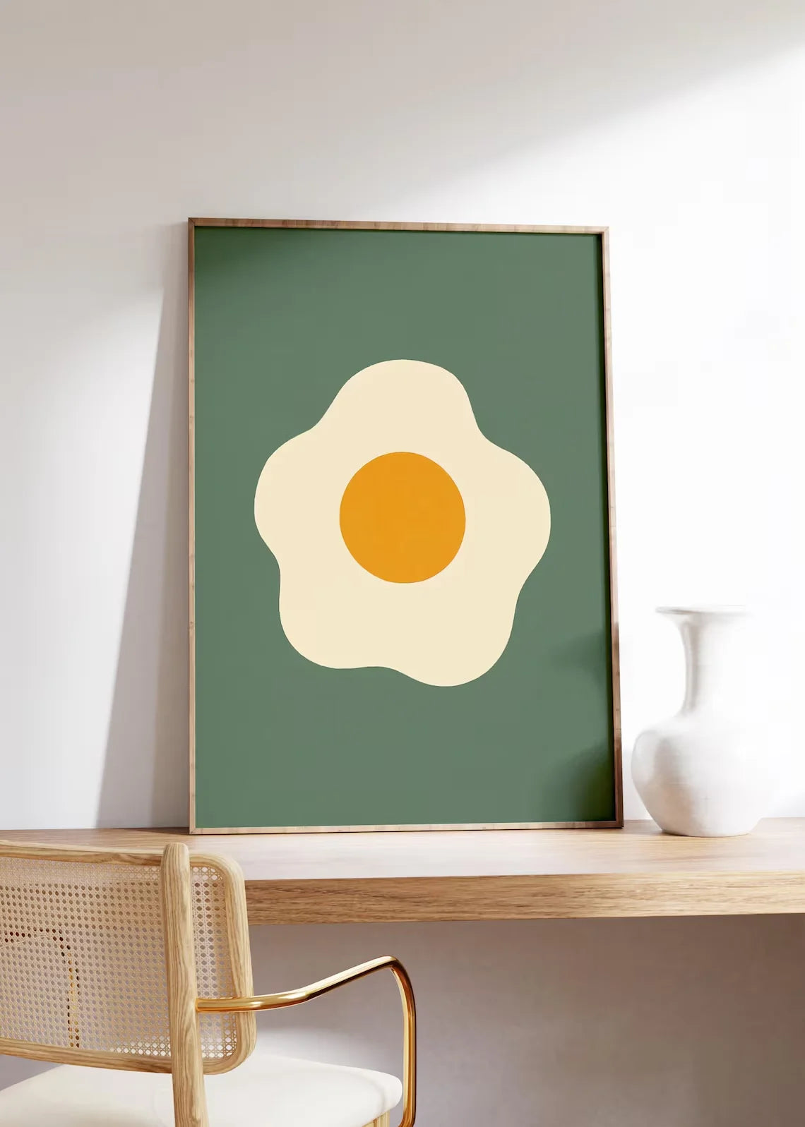 Sunny Side Up Egg Canvas Wall Art – Modern Kitchen Print Canvas Wall Art Qst