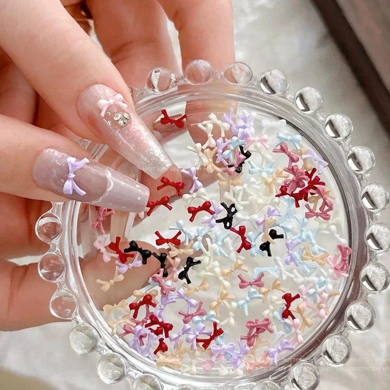 12-Compartment Mini Bow Nail Art Accessories Mixed Sizes Nail Art Accessories Qme