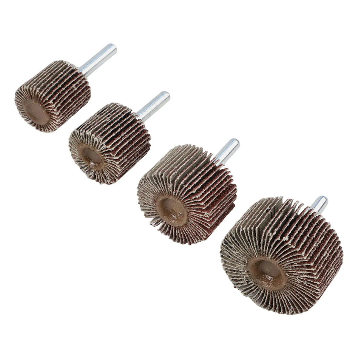 80 Grit Emery Cloth Sanding Flap Wheel Set with 6mm Mandrel – 4pc Abrasive Flap Wheel Set Qme