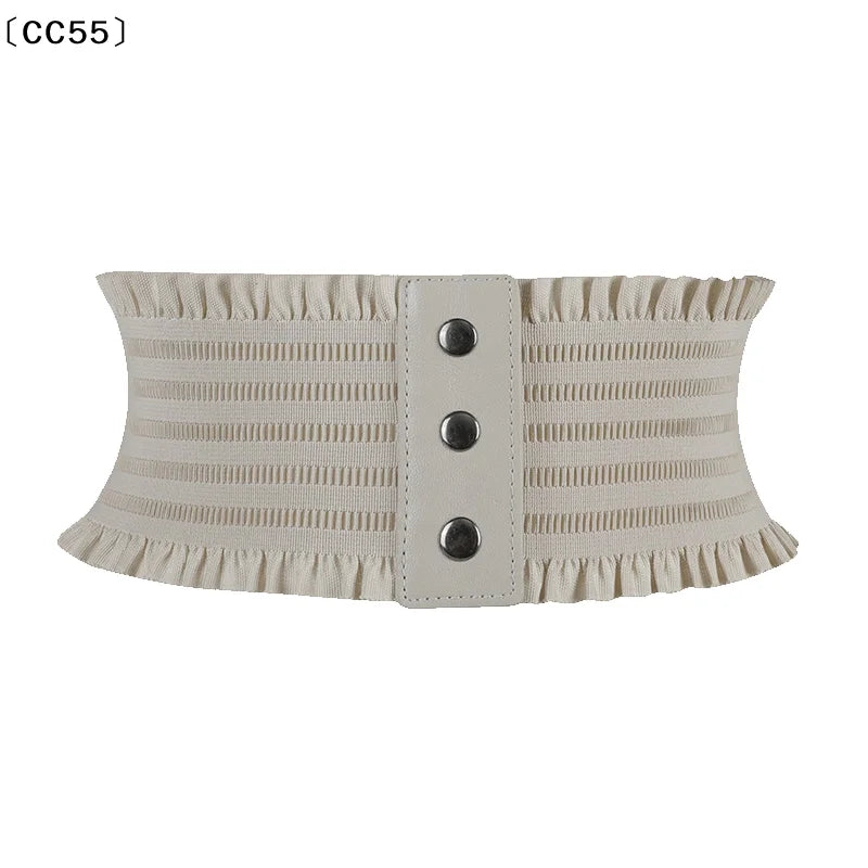 Women's Elastic Wide Waistband Lace Cummerbund Belt Women's Fashion Belt Qst