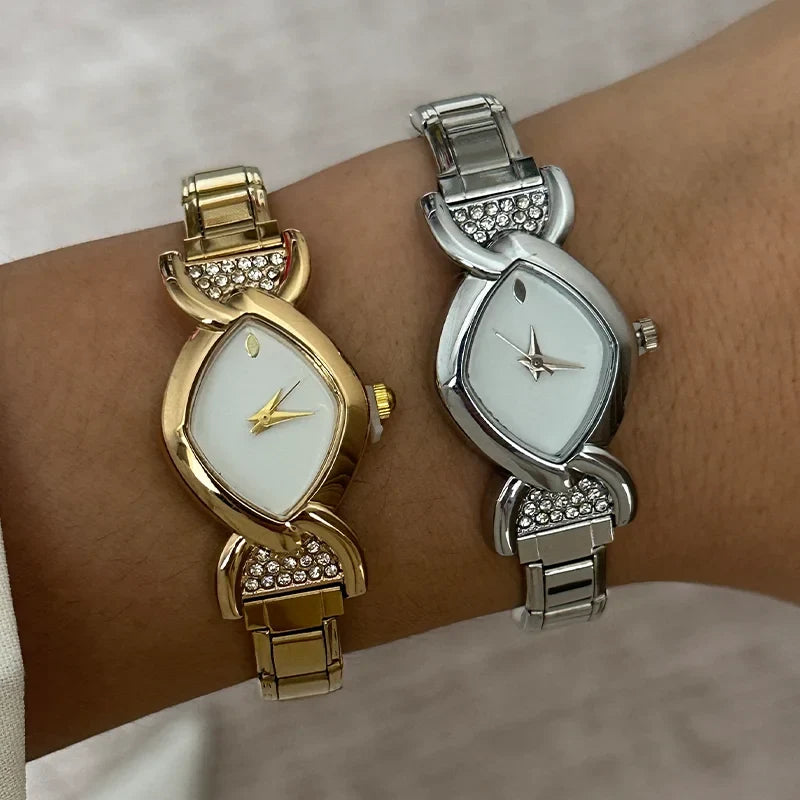Women's DIY Elastic Charm Stainless Steel Watch Bracelet Charm Watch Bracelet Qme