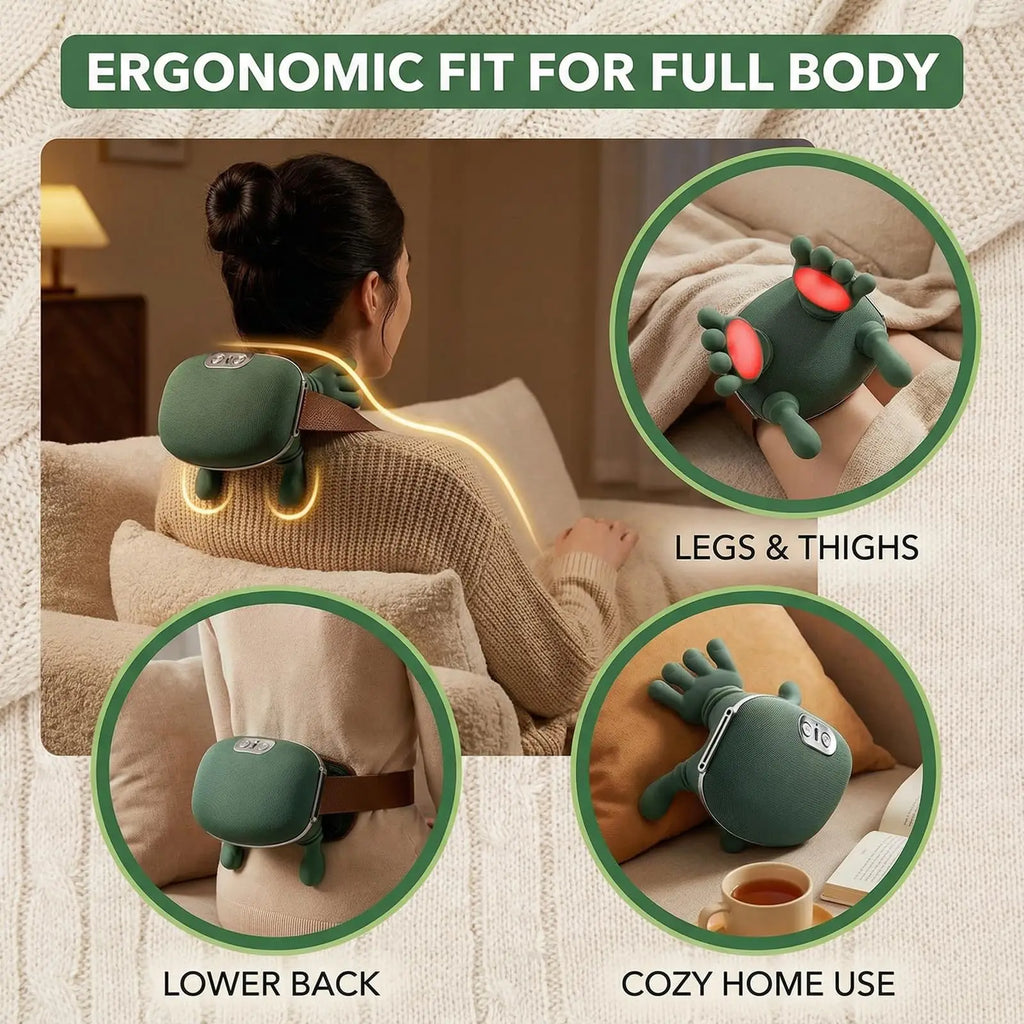 PAQIN Shiatsu Neck & Shoulder Massager – Cordless Kneading Shiatsu Neck Massager Qst