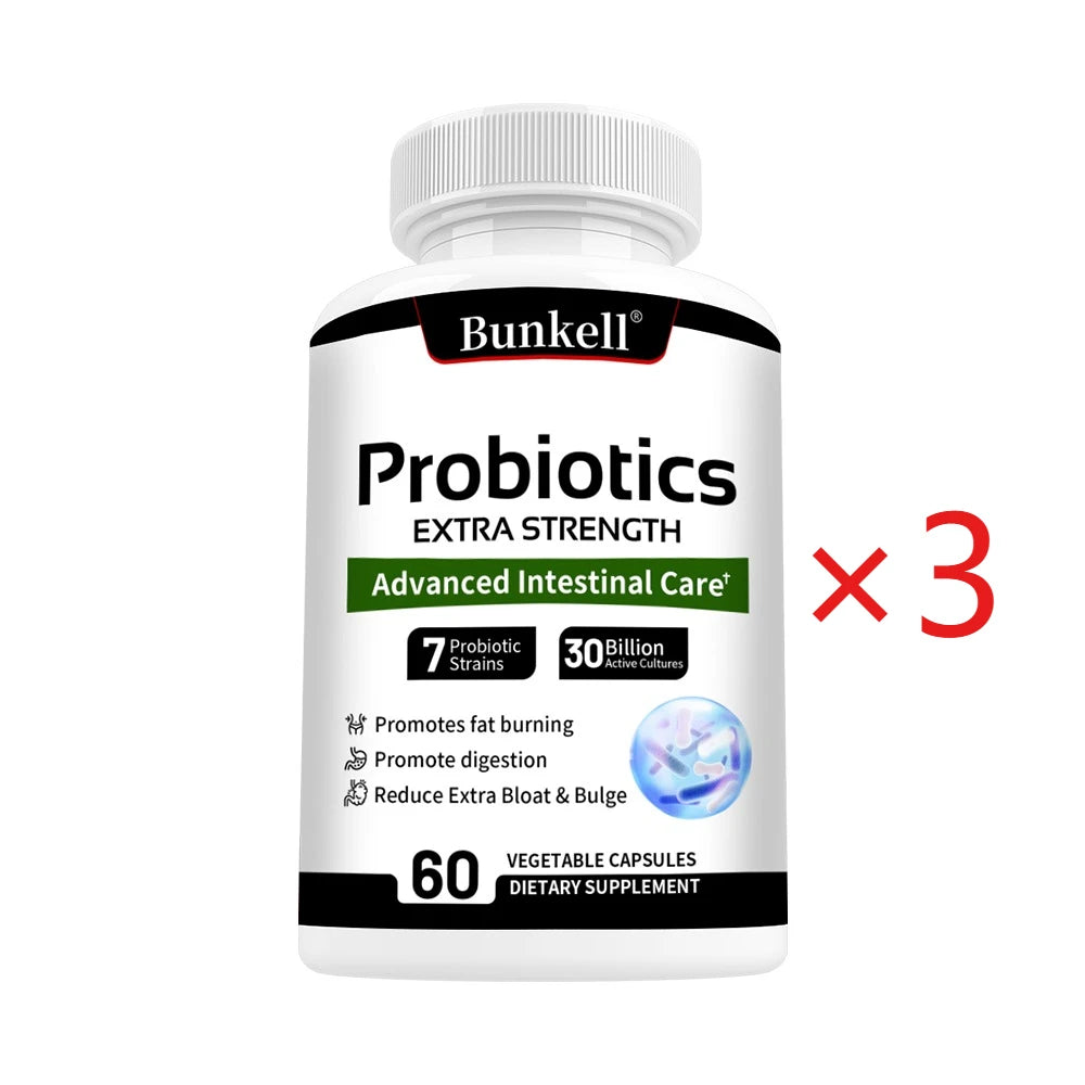 Probiotics Prebiotics & Digestive Enzymes – Gut Health Capsules Probiotic Supplement Qst 60 count-3 bottle