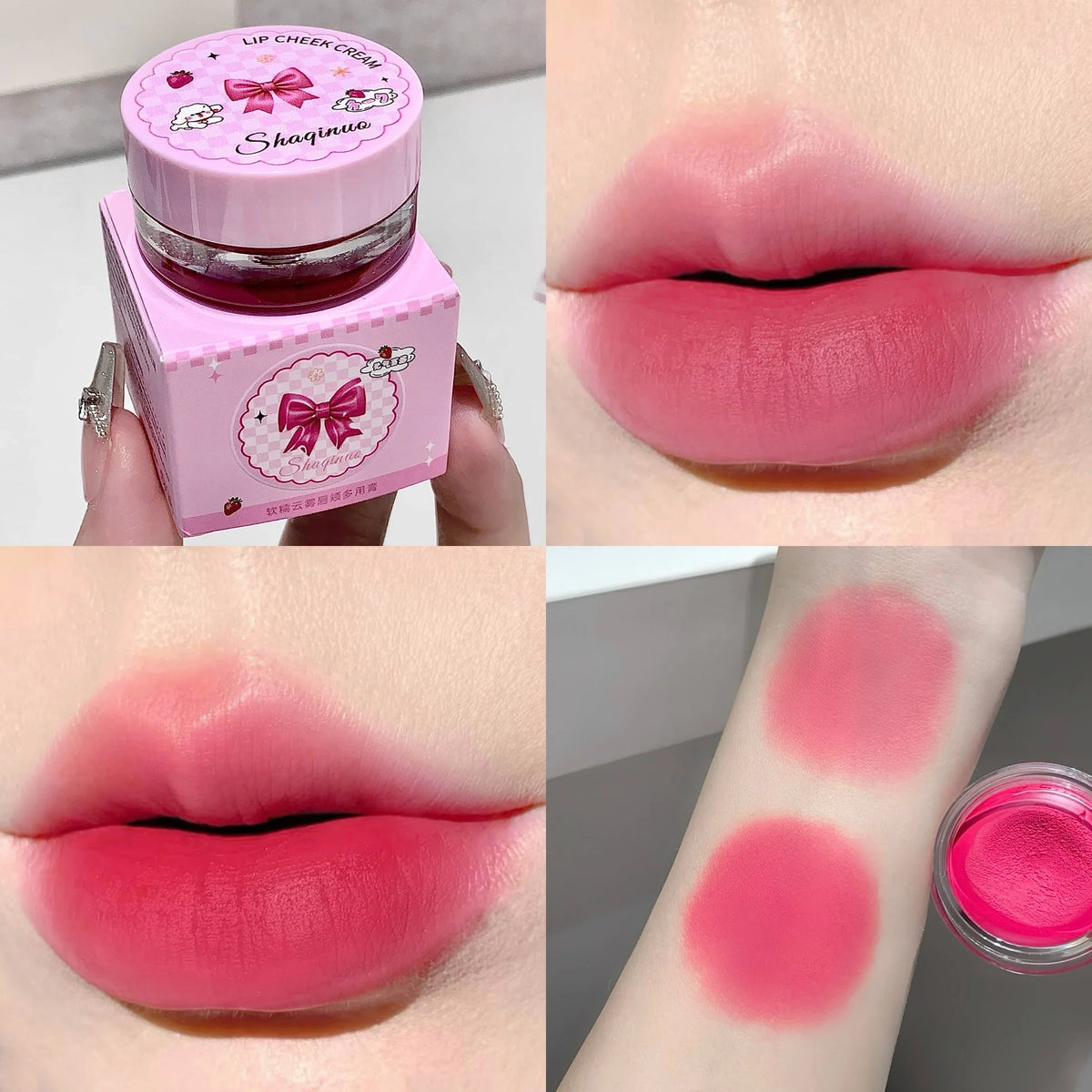 SHAQINUO Lip & Cheek Mud Lipstick – Matte Dual-Purpose Dual-Purpose Lip Stick Qme S9036-3