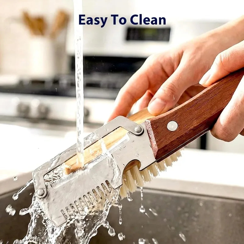 3-in-1 Stainless Steel Peeler with Wooden Handle | Qme Kitchen Peeler Tool Qme