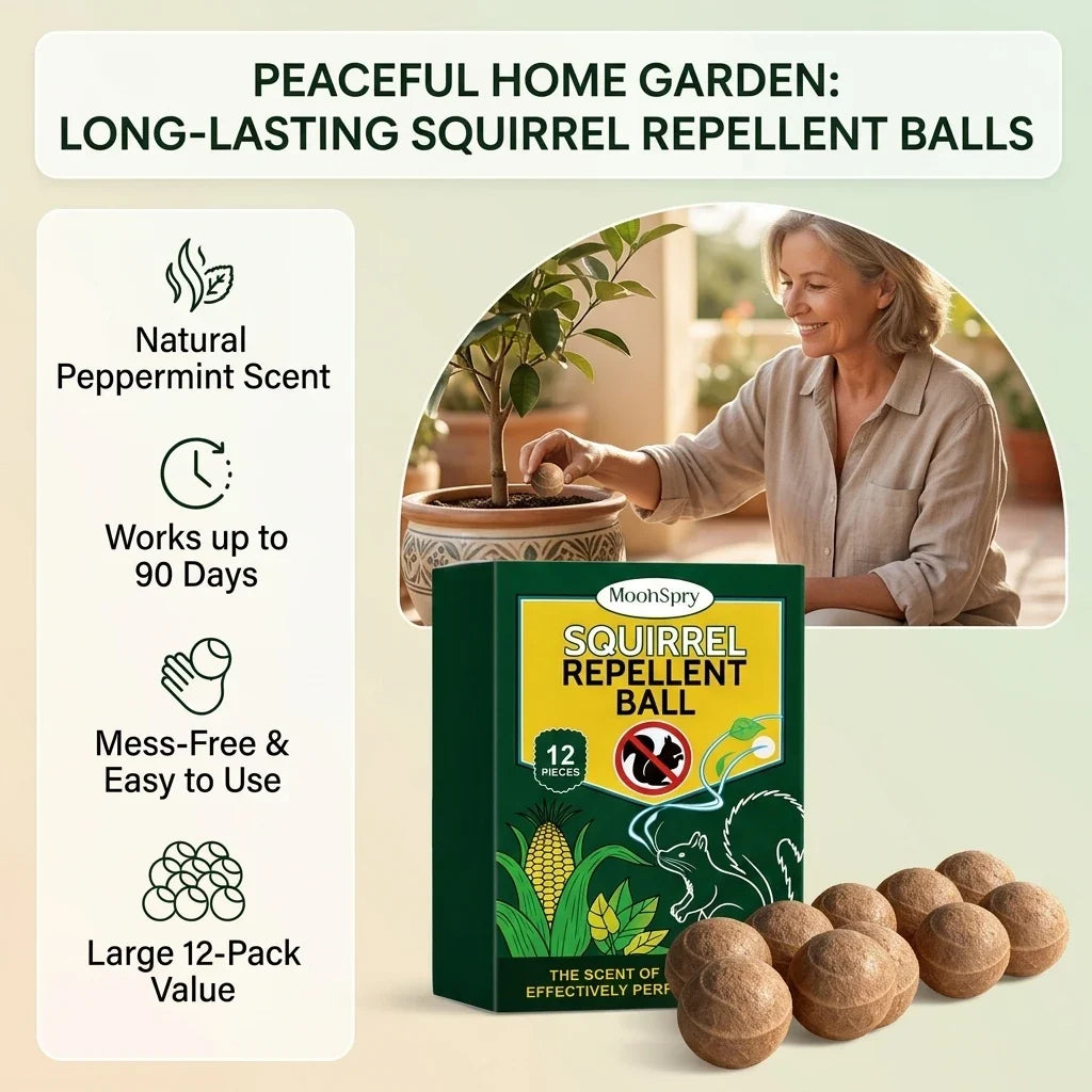 Squirrel Repellent Balls 12-Pack – Natural Garden Deterrent Squirrel Repellent Qme