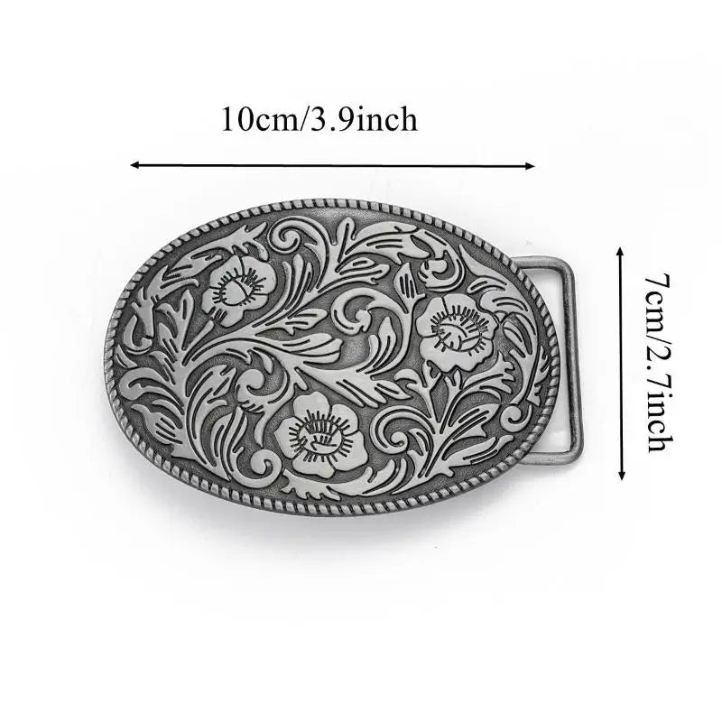 Western Belt Buckle – Vintage Cowboy Rodeo Silver | Men & Women