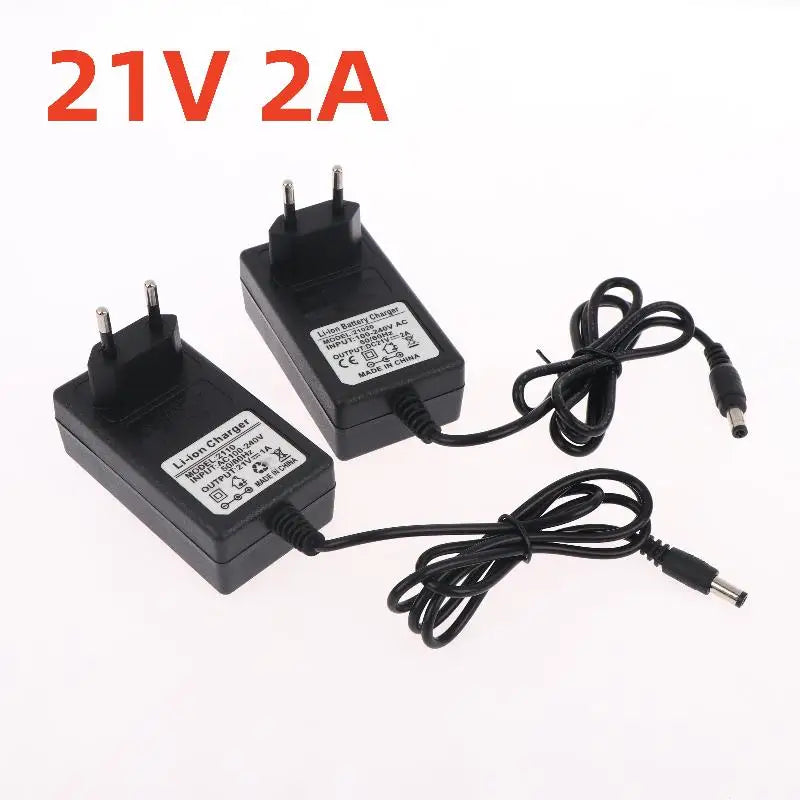 21V Lithium Battery Charger 1A/2A for 18V Tools – EU Plug Battery Charger Qme