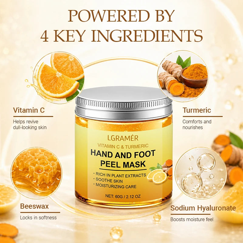 Vitamin C & Turmeric Hand Wax Mask – Smooth & Brighten Hand & Foot Mask Qst