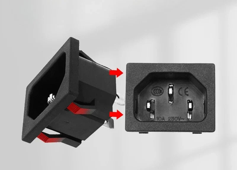 C14 IEC Cassette AC Power Socket 10-Pack | 15A 250V SS-120 AC Power Socket Qme