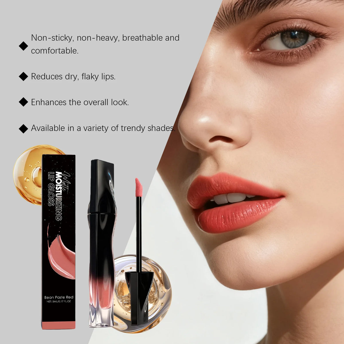 Zephoco Shimmer Lip Gloss – Long-Lasting Mirror Glaze 5ml Shimmer Lip Gloss Qst