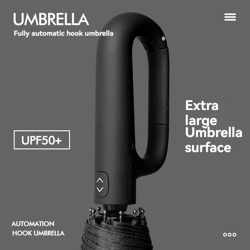 Oversized Windproof UV Auto Folding Umbrella – Rain & Sun Folding Umbrella Qst