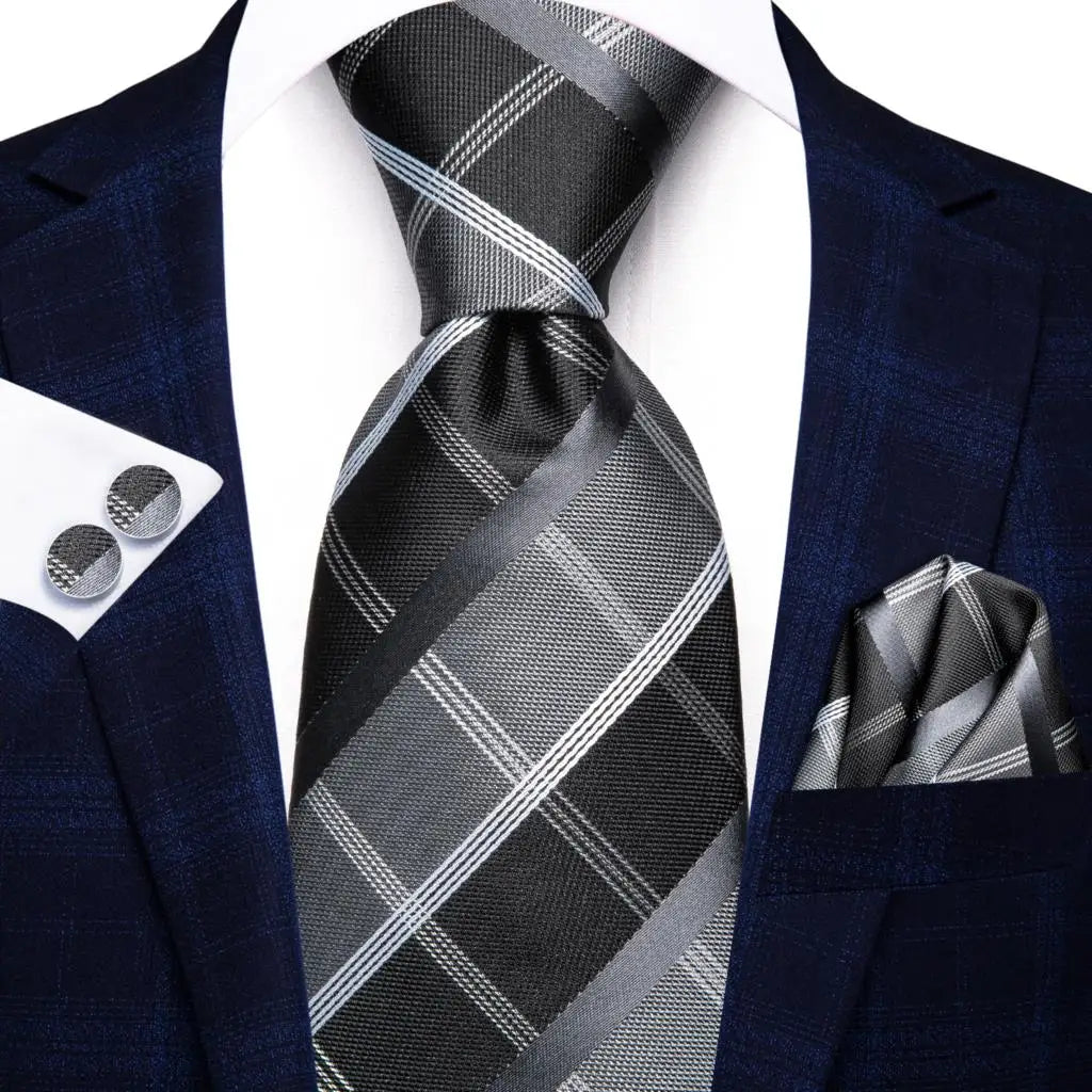 Jacquard Peacock Blue Wedding Tie, Hanky & Cufflinks Set