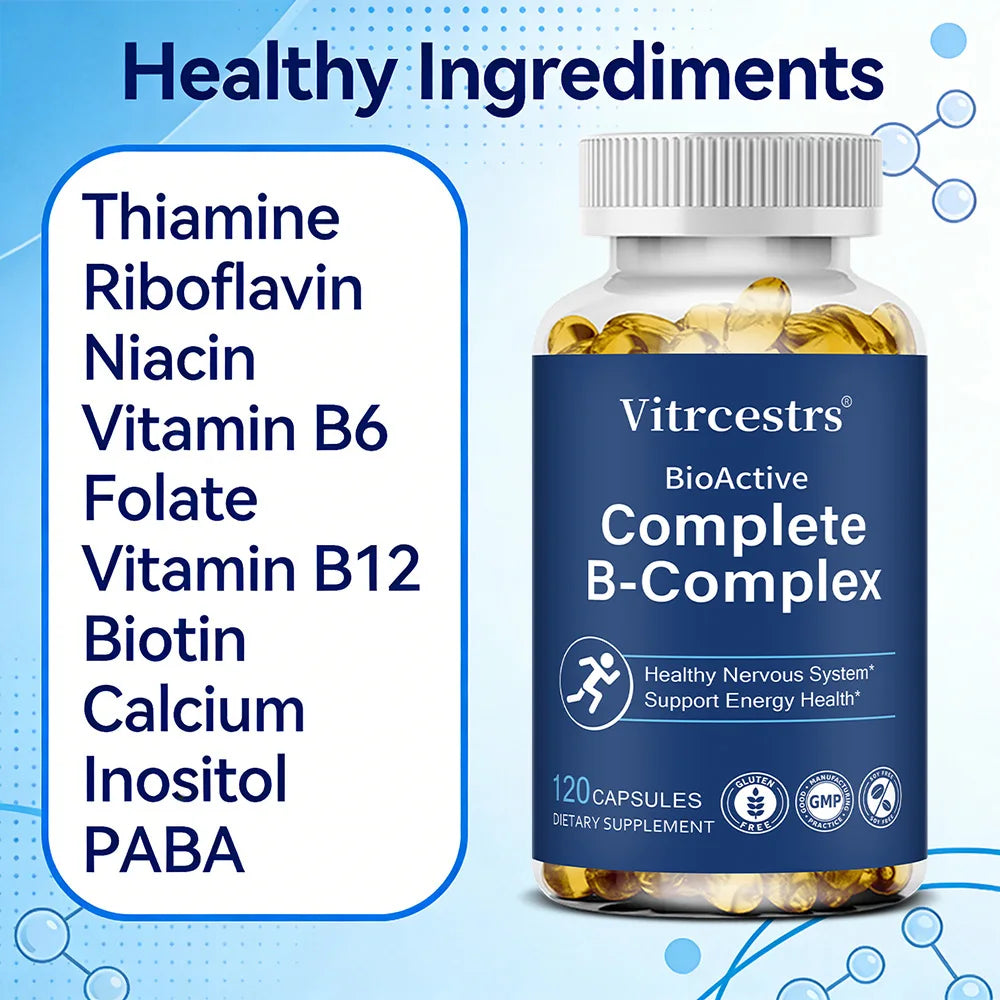ZENVITALIZE Vitamin B Complex Capsules B1 B2 B6 B12 120ct Vitamin B Supplement Qst