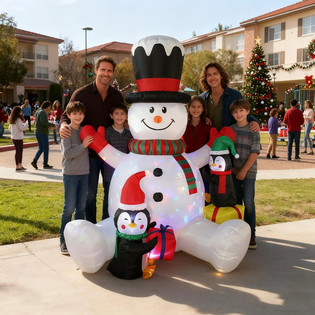 Qme 7ft Inflatable Christmas Penguin Decoration – Waterproof Inflatable Christmas Decor Qme