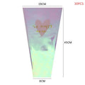 Colorful Transparent Laser Flower Packaging Bags – 30pcs Flower Packaging Bags Qme L