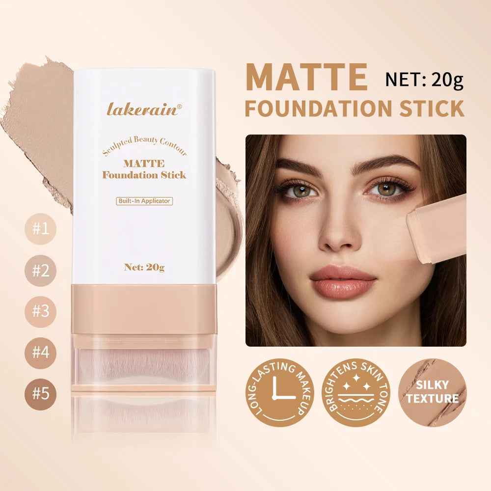 Double-Ended Foundation Cream Stick & Brush – Nude Coverage Foundation Cream Stick Qst