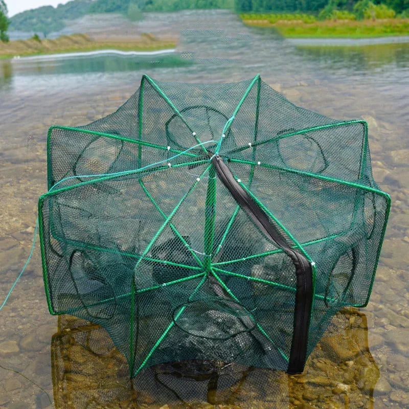 Folding Mesh Fishing Trap Net – Crayfish Crab Shrimp Catcher Fishing Trap Net Qme