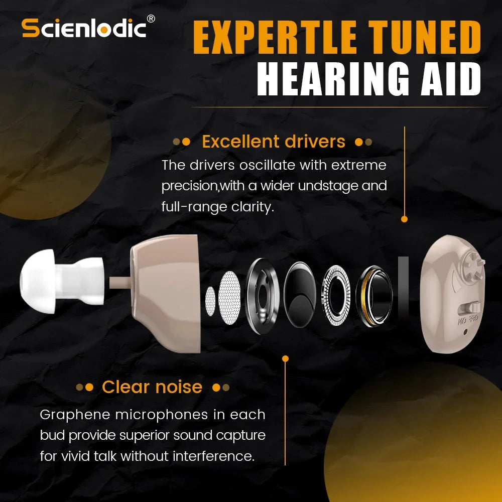 XceeFit ITE Rechargeable In-Ear Sound Amplifier for Adults Personal Sound Amplifier Qst