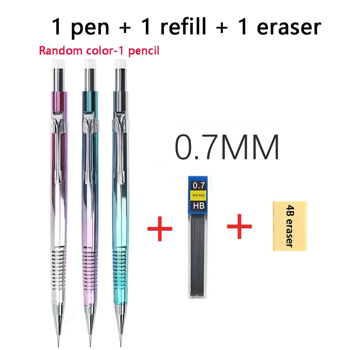 2-in-1 Ballpoint Pen & Mechanical Pencil Set with Refills 2-in-1 Writing Set Qme 0.7MM-3 Pcs Set