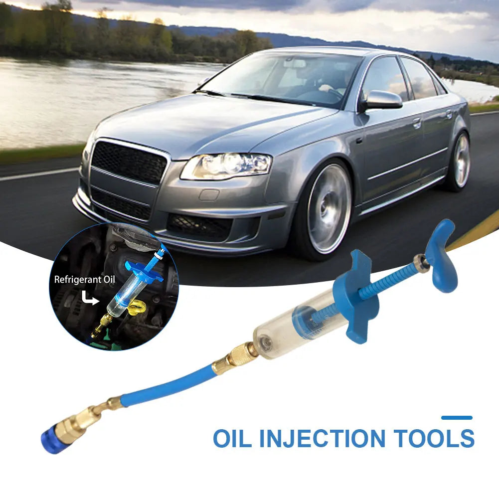 A/C Oil & Dye Injector 1oz – 1/4 SAE Coupler Adapter AC Service Tool Qme