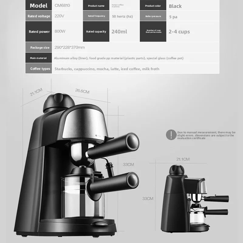 HAOYUNMA Semi-Automatic Espresso Machine & Steam Frother Espresso Machine Qst