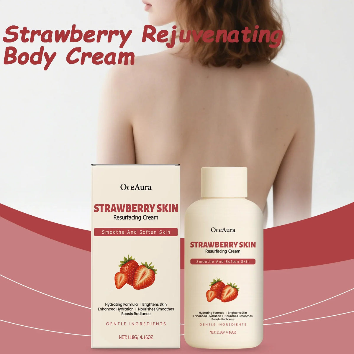Strawberry Rejuvenating Body Cream – Brightening & Moisturizing Body Butter Cream Qme