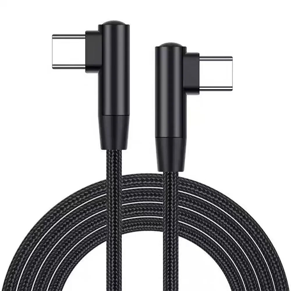 60W USB-C Elbow Fast Charge Cable – iPhone, Samsung & Xiaomi USB-C Charging Cable Qme Double elbow 2m