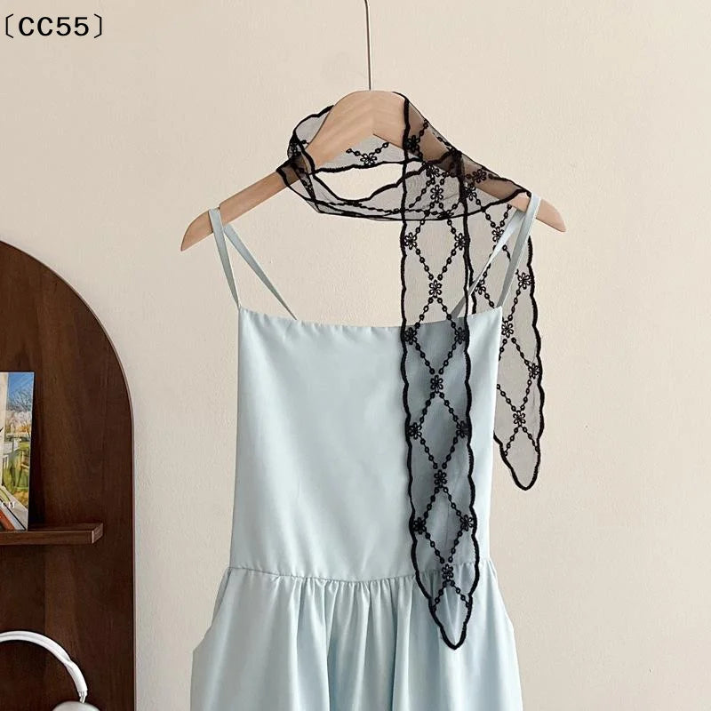 White Lace Mesh Embroidery Waist Belt for Women – Boho Style Lace Waist Belt Qst