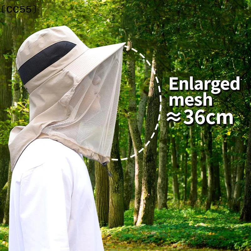 Wide-Brim Sun Hat – Outdoor Camping & Hiking Insect Guard Wide Brim Hat Qst