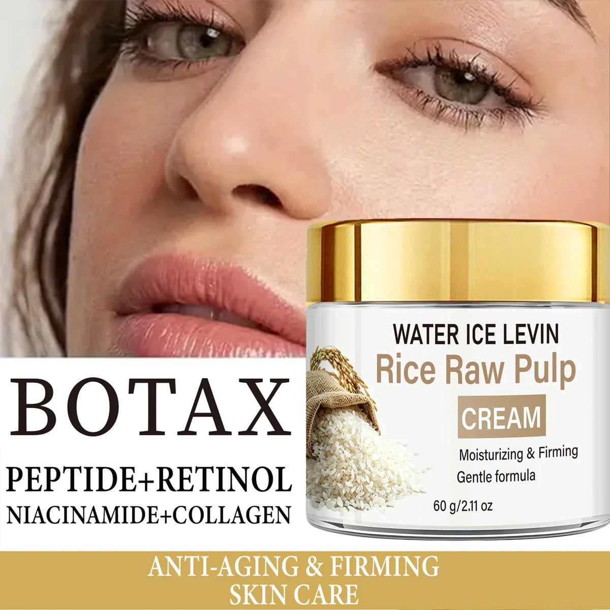 Collagen Hyaluronic Acid Rice Cream – Firming Moisturizer Facial Moisturizer Cream Qme