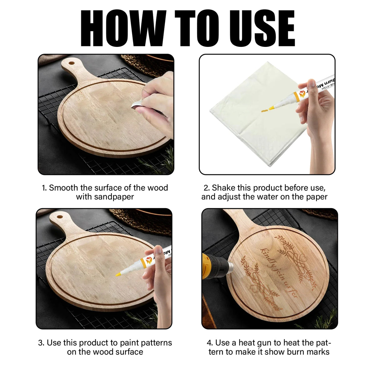 DIY Scorch Wood Burning Marker – Draw & Paint Wood Patterns Wood Burning Marker Qme