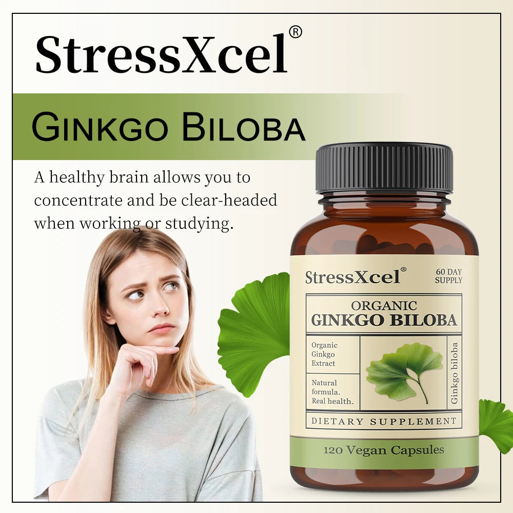 Ginkgo Biloba Capsules – Memory, Focus & Cognitive Support Herbal Supplement Qst