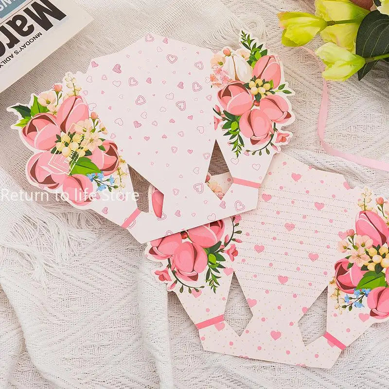 3D Bouquet Bow Greeting Card – Valentine's Day & Wedding Greeting Card Qme