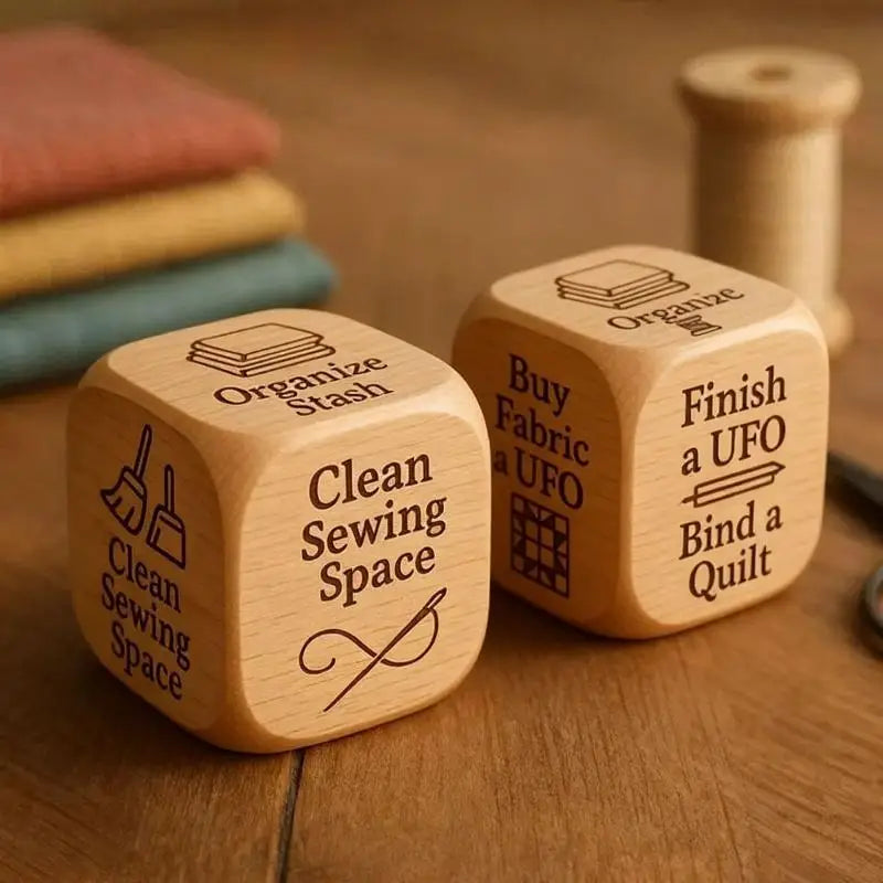 Wooden Decision Dice for Quilting, Sewing & Book Lovers Novelty Craft Dice Qme StyleF