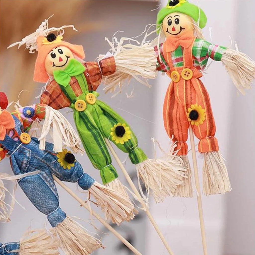 Handmade Straw Scarecrow Autumn Garden & Party Decoration Seasonal Scarecrow Decor Qme