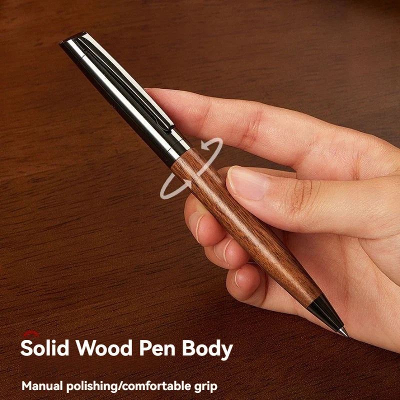 Metal & Wood Ballpoint Pen | Premium Smooth Writing – Black Ballpoint Pen Qme