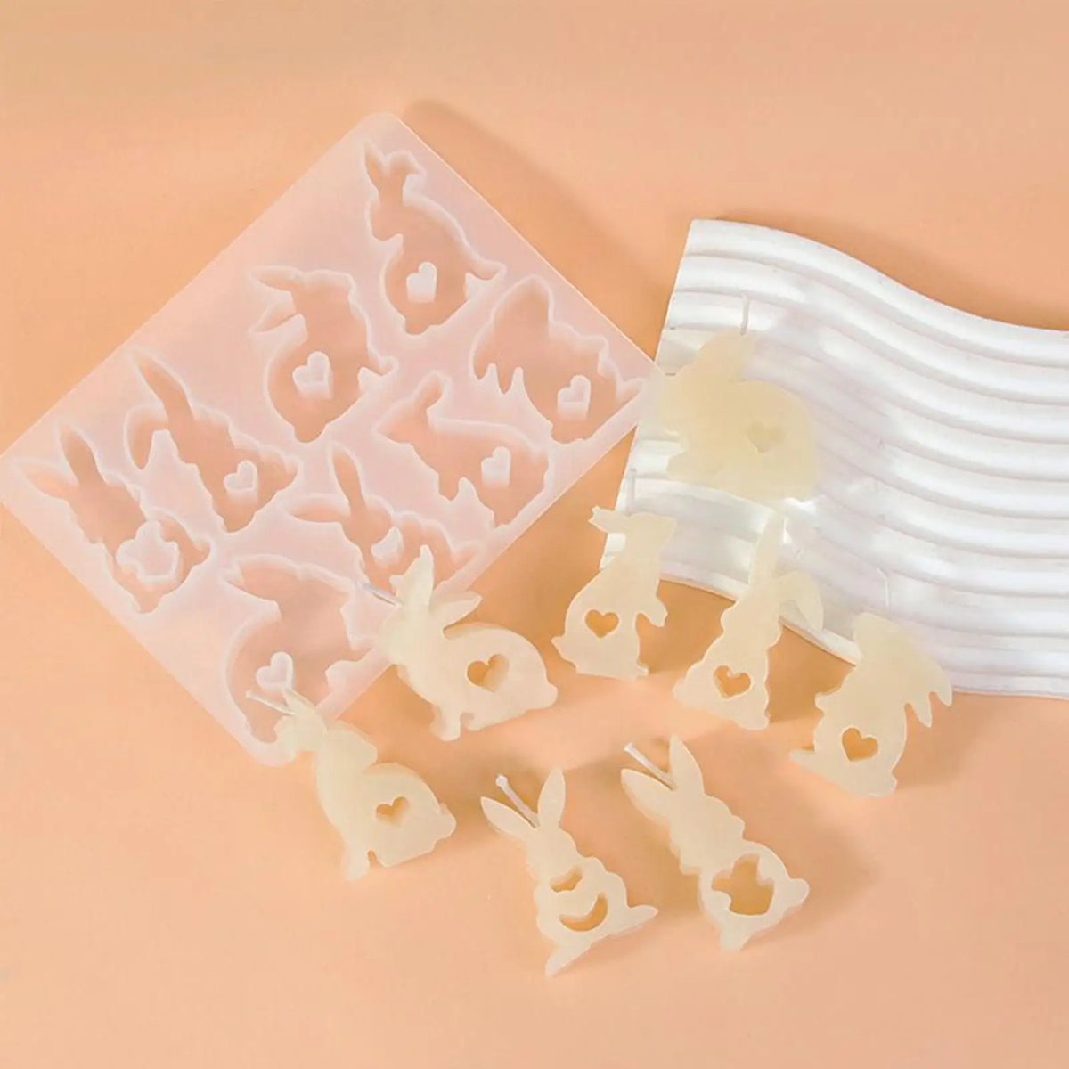 Easter Bunny Silicone Molds 8-Cavity | Soap, Candle & Resin Silicone Craft Mold Qme