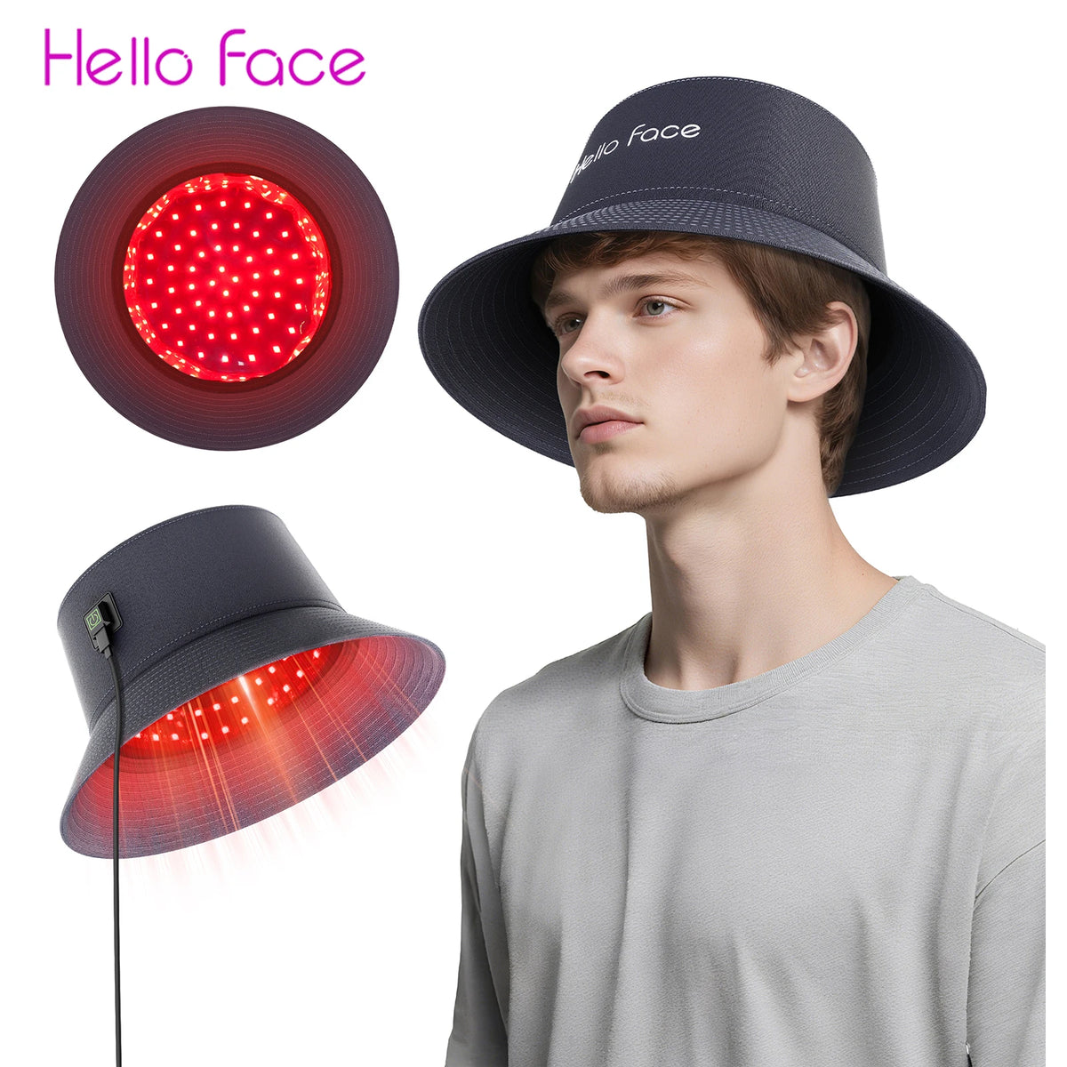 Hello Face T100 Red Light Therapy Cap – 336 LED Hair Growth Hat Red Light Therapy Cap Qst