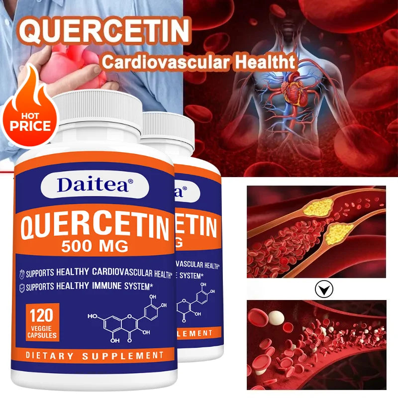 Quercetin 500mg Capsules – Antioxidant & Immune Support Quercetin Supplement Qst