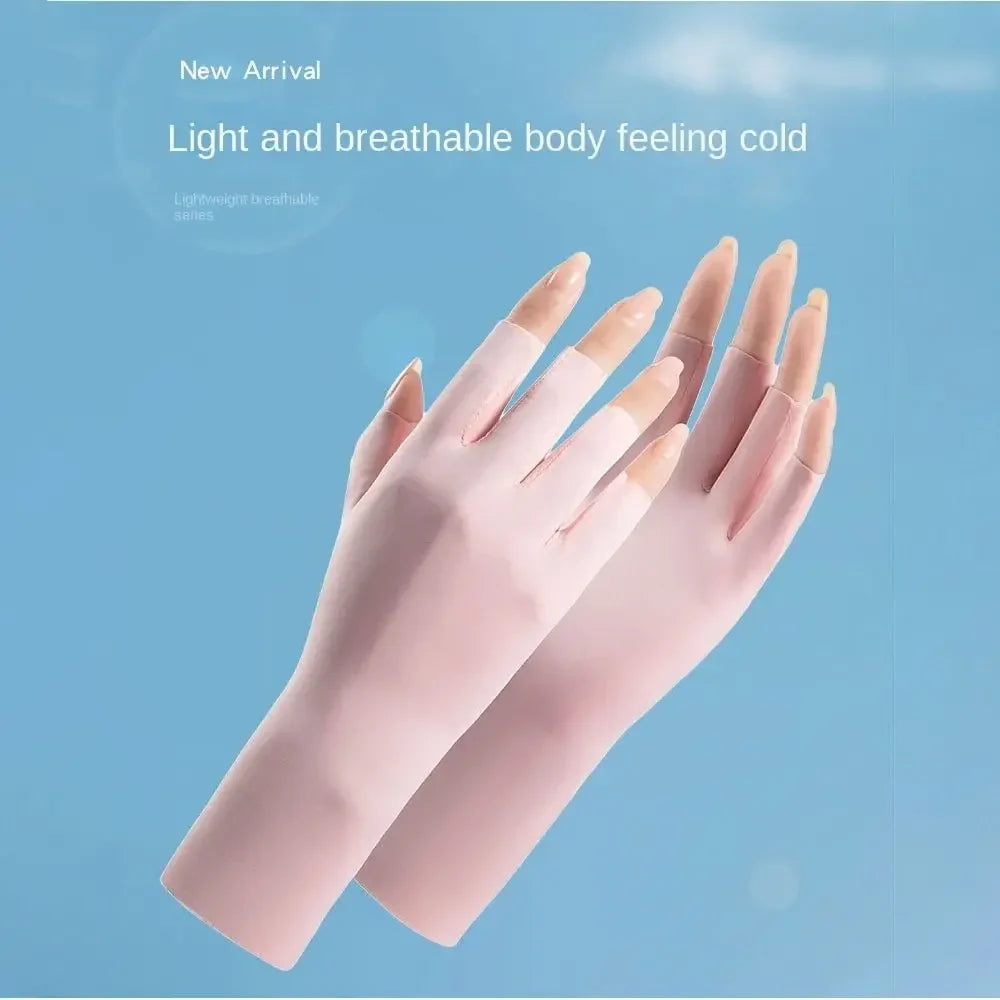 Fingerless UV Protection Gloves – Thin Outdoor Riding, 8 Colors Fingerless Riding Gloves Qme