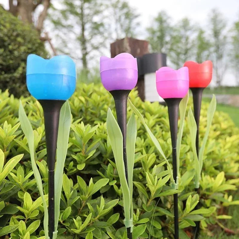 Solar Tulip LED Garden Stake Light – Waterproof, 8 Colors Solar Garden Stake Light Qme