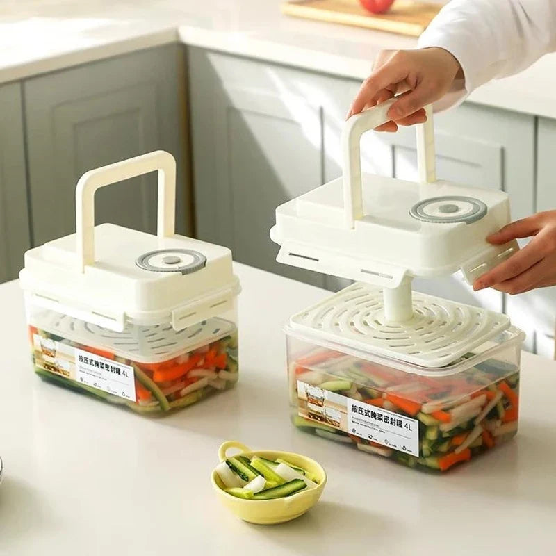 4L Kimchi & Pickle Fermentation Container with Press Plate Fermentation Container Qme