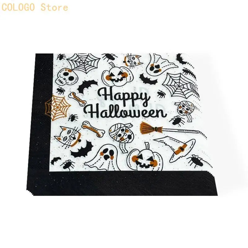 Halloween Paper Napkins Disposable Party Tableware – 20 Pack Disposable Party Napkins Qme