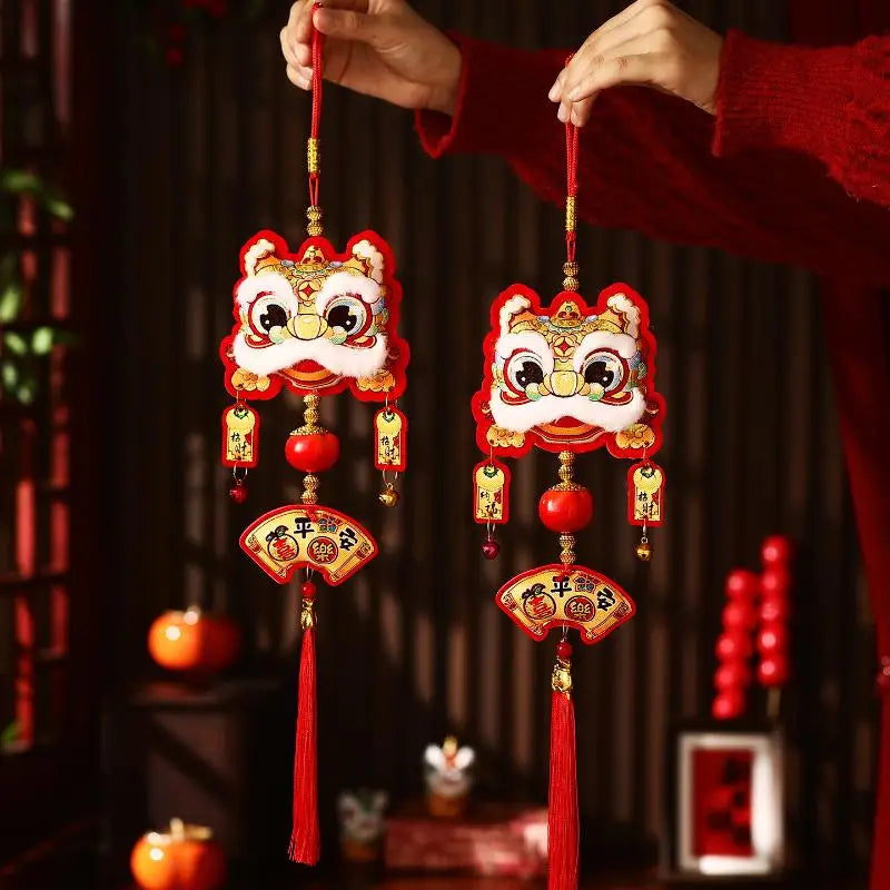 Lucky Lion Dance Ornament – Spring Festival DIY Décor Festival Hanging Ornament Qme