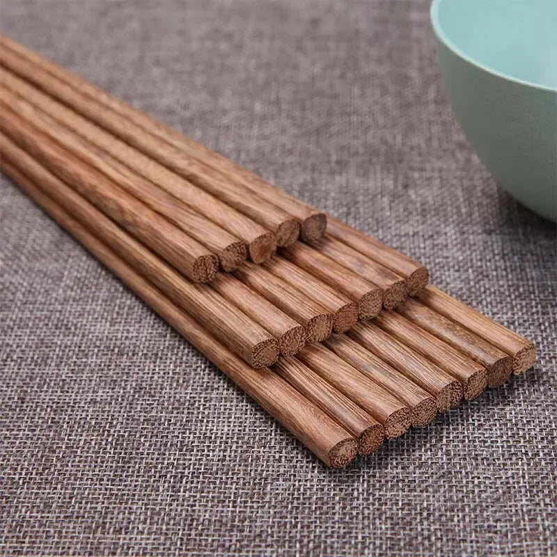 Premium Wooden Chopsticks Lacquerless Waxless – 10-Pair Set Wooden Chopstick Set Qme