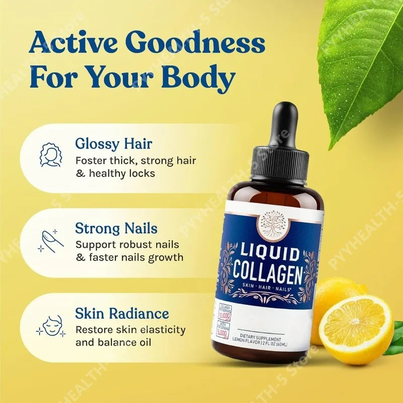 Liquid Collagen with Biotin 30,000mcg – Hair, Skin & Nails Liquid Collagen Supplement Qst