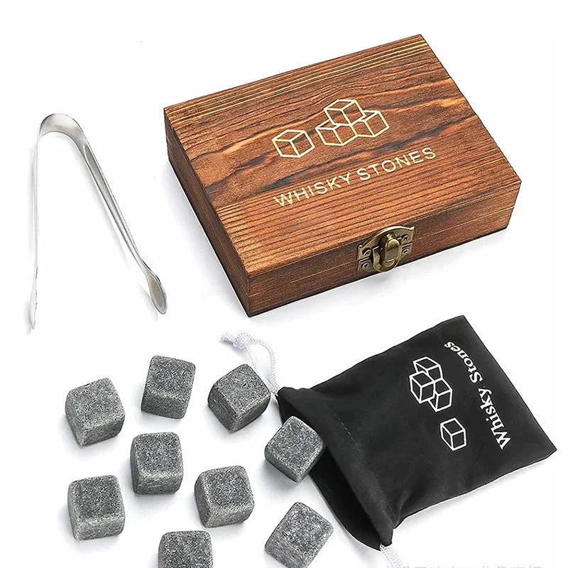 Reusable Whisky Ice Stones – Natural Stone Cooling Cubes Set Whisky Cooling Stones Qme